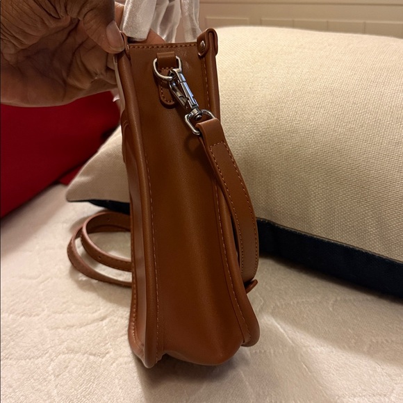 Bostanten Two-Tone  Brown and Cream Crossbody Bag NWT - Picture 3 of 9